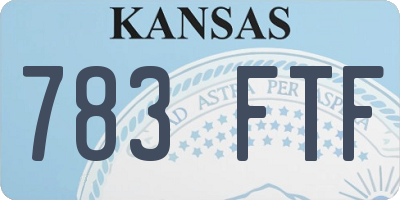 KS license plate 783FTF