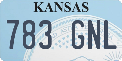 KS license plate 783GNL