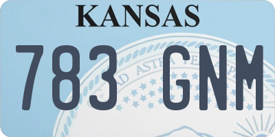 KS license plate 783GNM