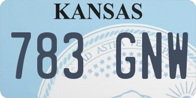 KS license plate 783GNW