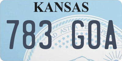 KS license plate 783GOA