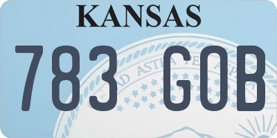 KS license plate 783GOB