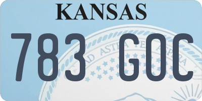 KS license plate 783GOC