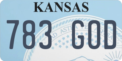KS license plate 783GOD