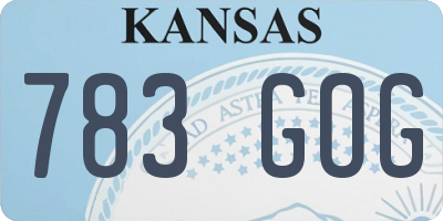 KS license plate 783GOG