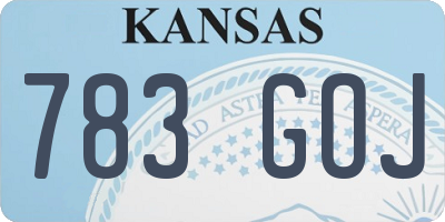KS license plate 783GOJ