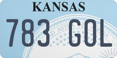 KS license plate 783GOL