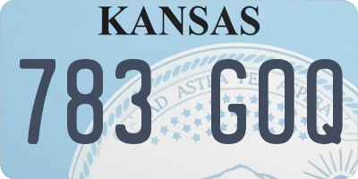 KS license plate 783GOQ
