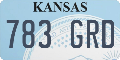 KS license plate 783GRD