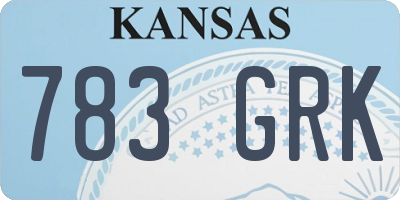 KS license plate 783GRK