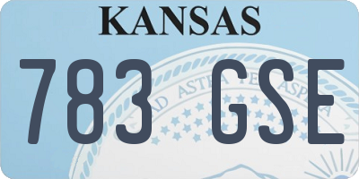 KS license plate 783GSE
