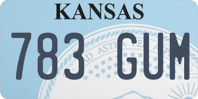 KS license plate 783GUM