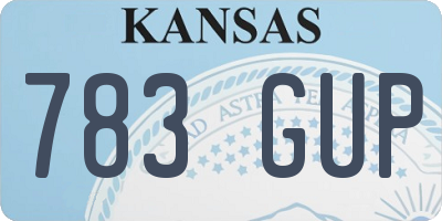 KS license plate 783GUP