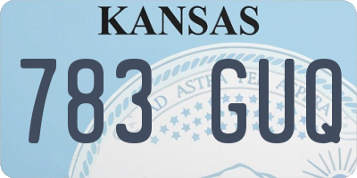 KS license plate 783GUQ