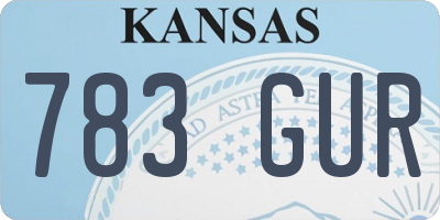 KS license plate 783GUR