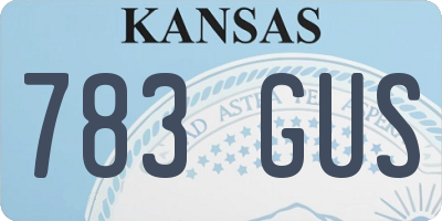 KS license plate 783GUS