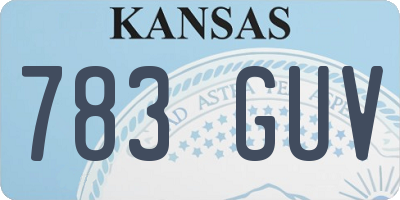 KS license plate 783GUV