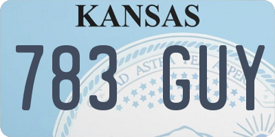 KS license plate 783GUY