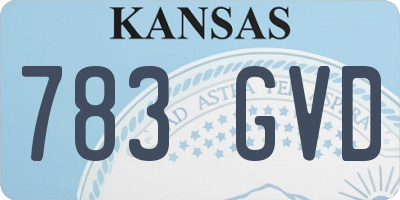 KS license plate 783GVD