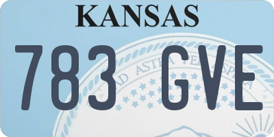 KS license plate 783GVE