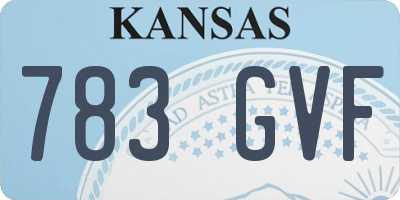 KS license plate 783GVF