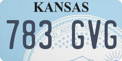 KS license plate 783GVG