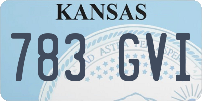 KS license plate 783GVI