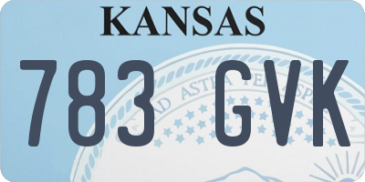 KS license plate 783GVK
