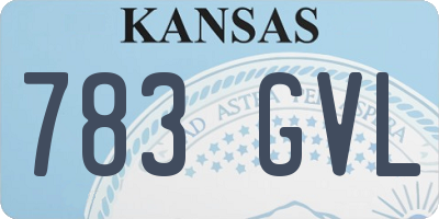 KS license plate 783GVL