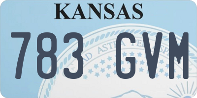 KS license plate 783GVM