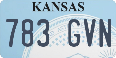KS license plate 783GVN