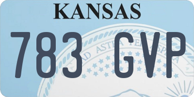 KS license plate 783GVP