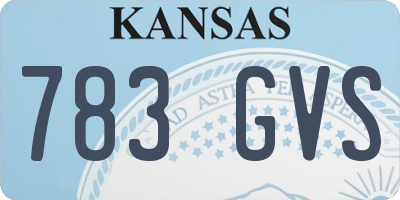 KS license plate 783GVS