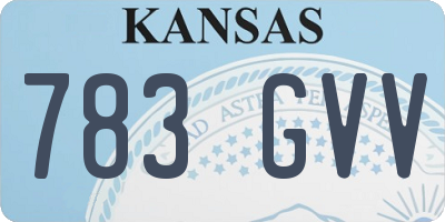 KS license plate 783GVV