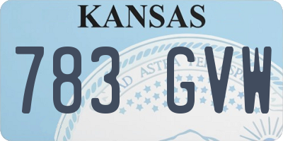 KS license plate 783GVW