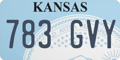 KS license plate 783GVY