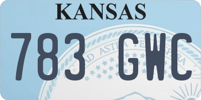 KS license plate 783GWC