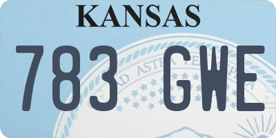 KS license plate 783GWE