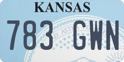 KS license plate 783GWN