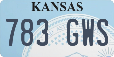 KS license plate 783GWS