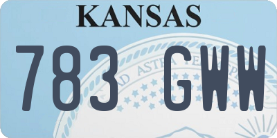 KS license plate 783GWW