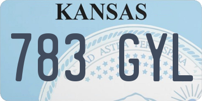 KS license plate 783GYL