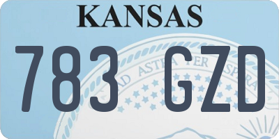 KS license plate 783GZD