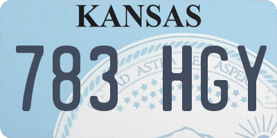 KS license plate 783HGY