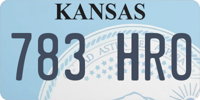 KS license plate 783HRO