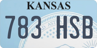 KS license plate 783HSB