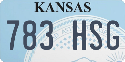 KS license plate 783HSG