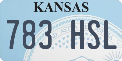 KS license plate 783HSL