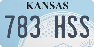 KS license plate 783HSS