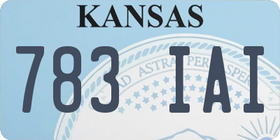 KS license plate 783IAI